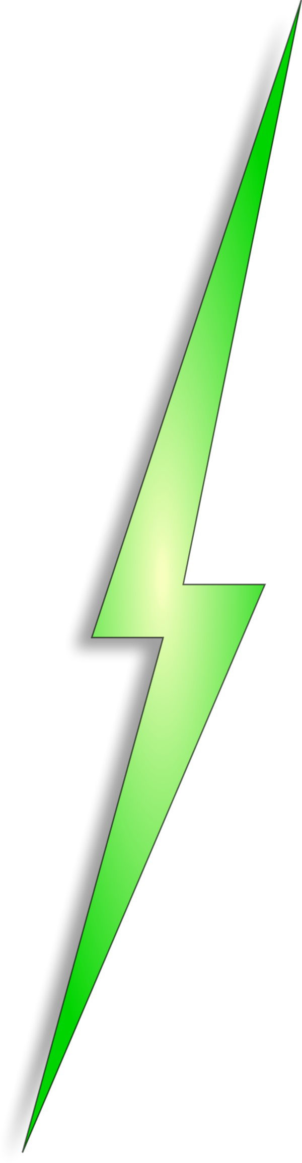Electrical Clipart Red Lightning Bolt - Green Lightning Bolt Transparent (600x2310), Png Download