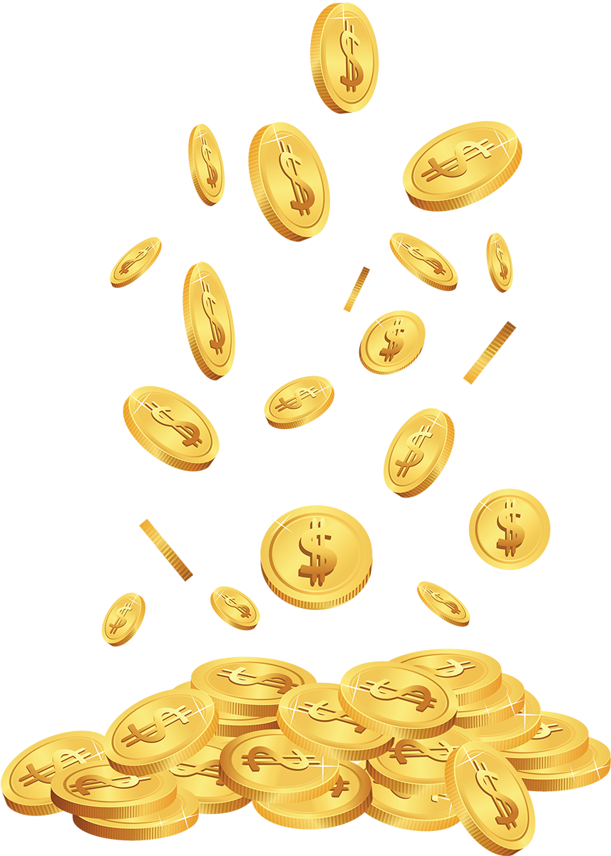 Coins Falling (908x1251), Png Download