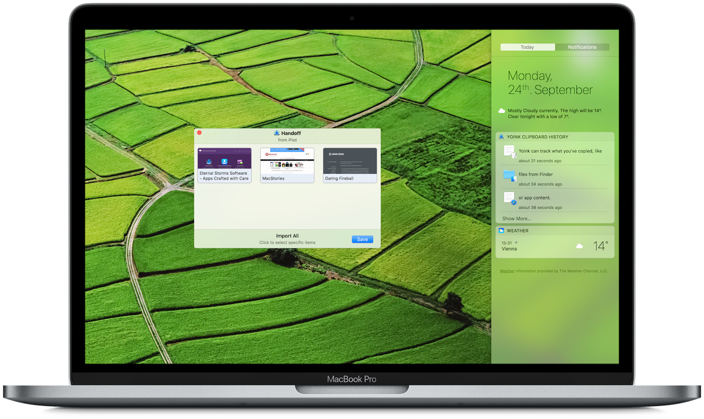 Download Handoff And Clipboard History Macbook PNG Image with No