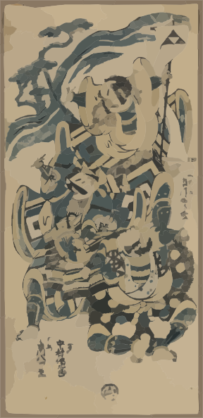 How To Set Use The Actors Ichikawa Ebizō And Nakamura - Painting (288x594), Png Download