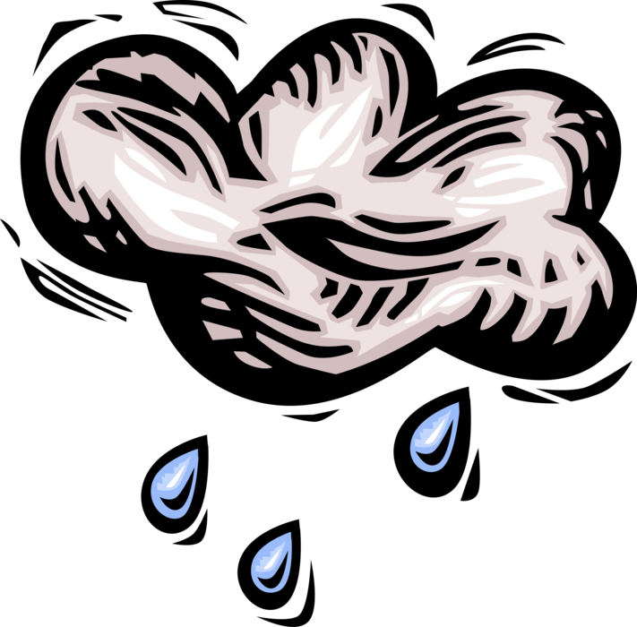 Vector Illustration Of Weather Forecast Rain Cloud - Illustration (711x700), Png Download