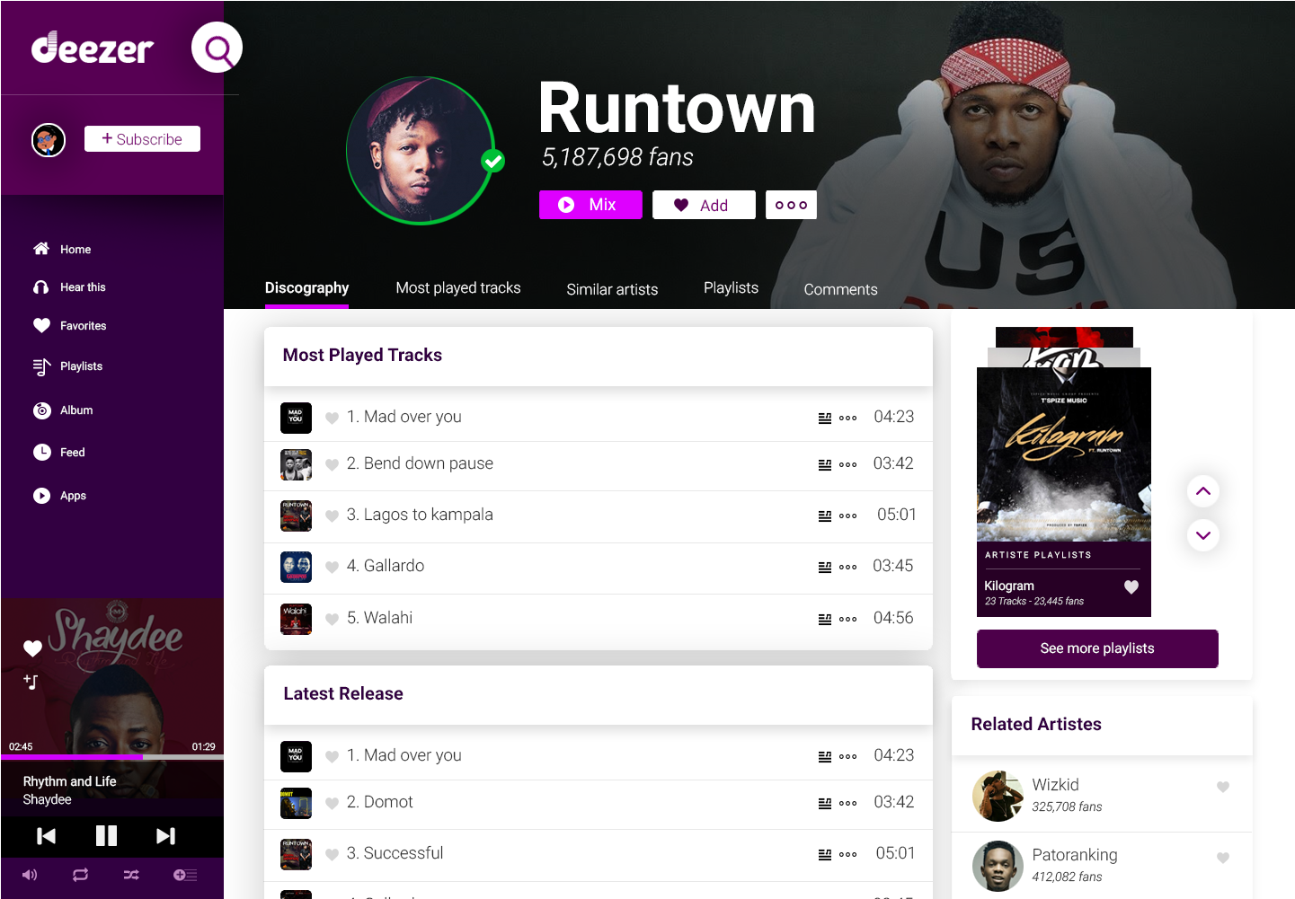 Deezer Ui