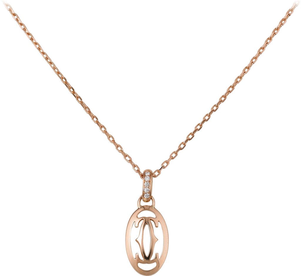 Logo Necklacepink Gold, Diamonds - Cartier Logo Necklace (1024x940), Png Download