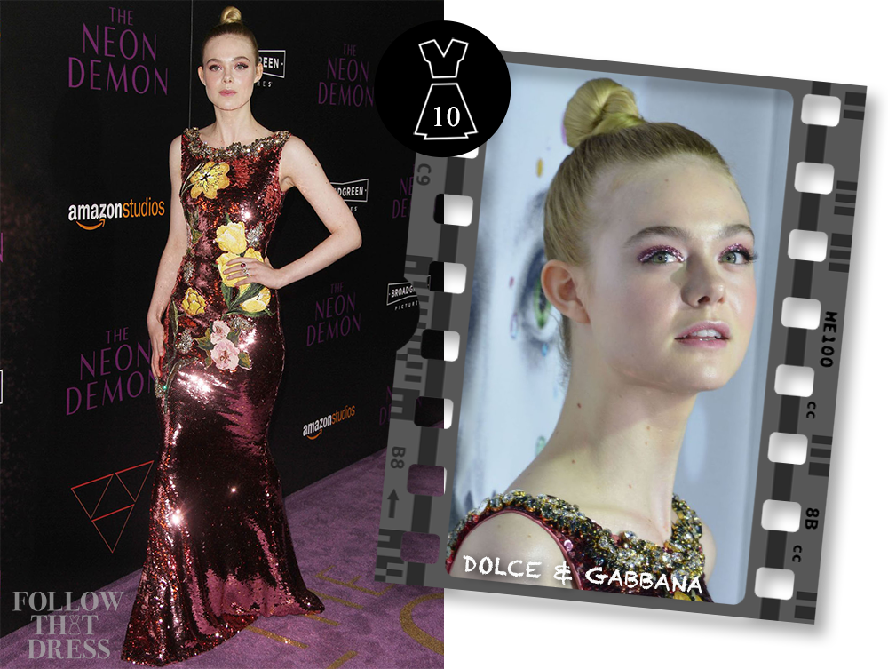 Elle Fanning In Dolce & Gabbana - Elle Fanning Dolce & Gabbana Neon Demon Premiere (1000x753), Png Download