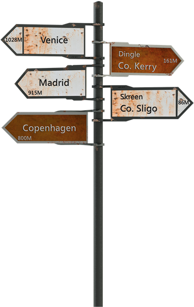 Irish Signpost - Portable Network Graphics (453x640), Png Download