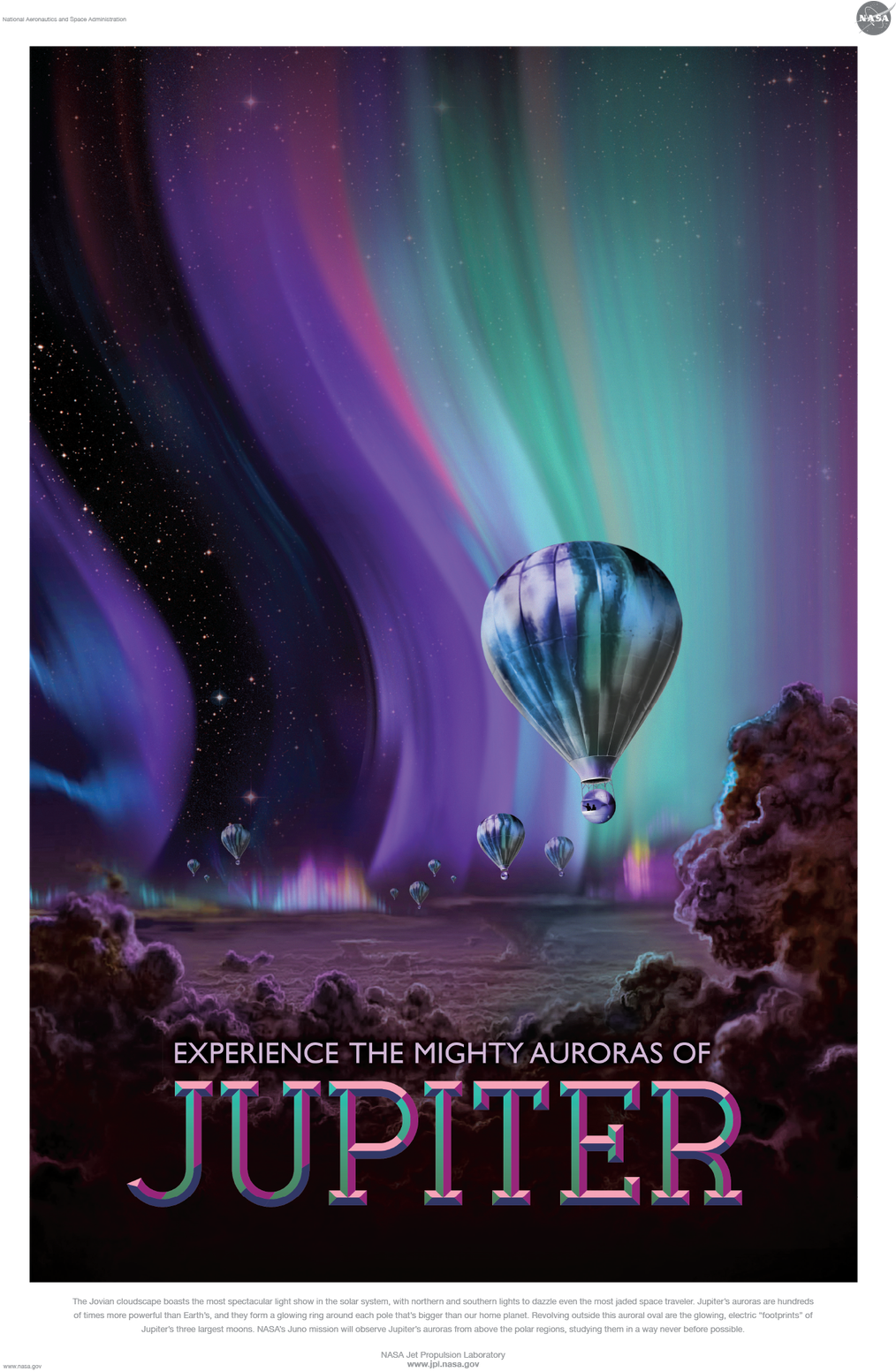 Experience The Mighty Auroras Of Jupiter - Visions Of The Future Nasa (683x1024), Png Download