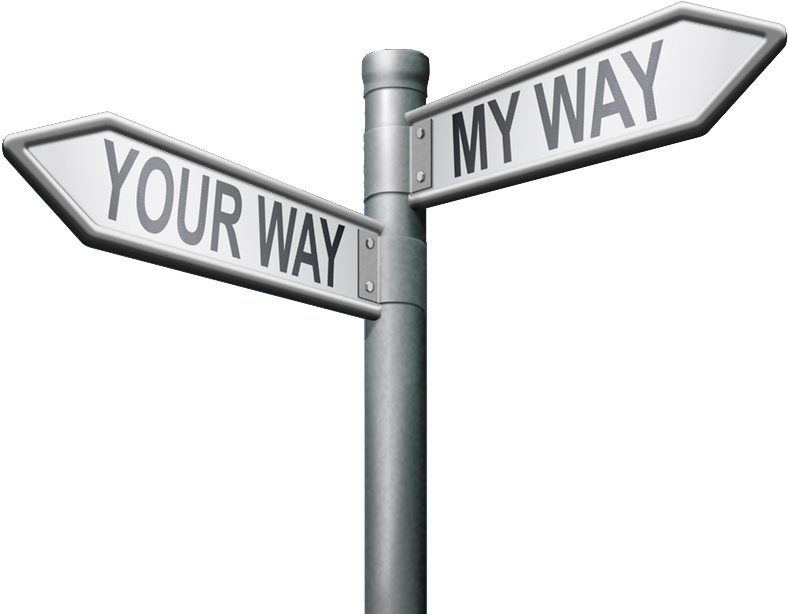 Signpost My Way Your Way - Transparent Background Street Sign (953x782), Png Download