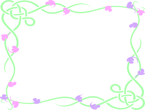 How To Set Use Pink Green Flower Border Clipart - Clip Art (600x453), Png Download
