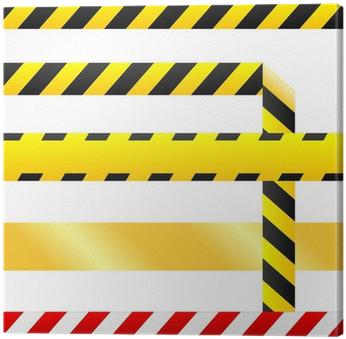 Caution Tape And Warning Signs In Seamless Vector Canvas - Hazard Tape Vector (400x400), Png Download