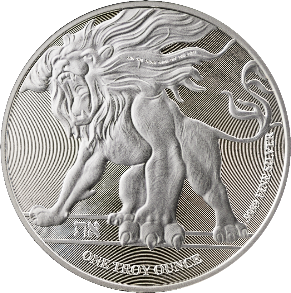Roaring Lion Silver Coin (1000x1000), Png Download