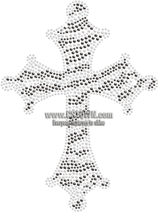 Zebra Print Cross Hot-fix Stone Design For Clothing - Cross-stitch (450x450), Png Download