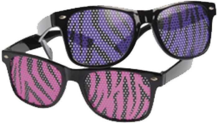 Neon Zebra Print Glasses - Neon Zebra Print Lens Glasses, Sold By Case Pack Of (800x800), Png Download