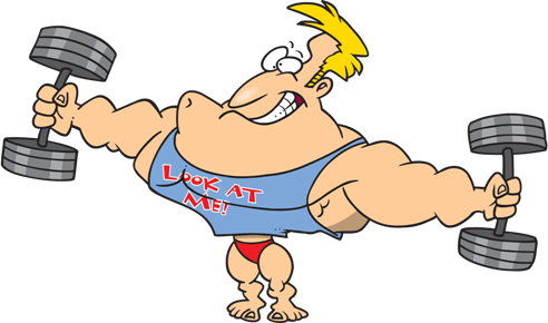 Download A Strong Man - Look At Me Cartoon PNG Image with No Background -  