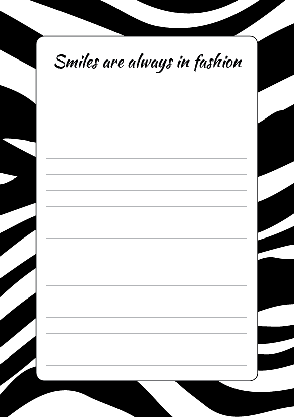 Zebra Print - Paper (583x827), Png Download