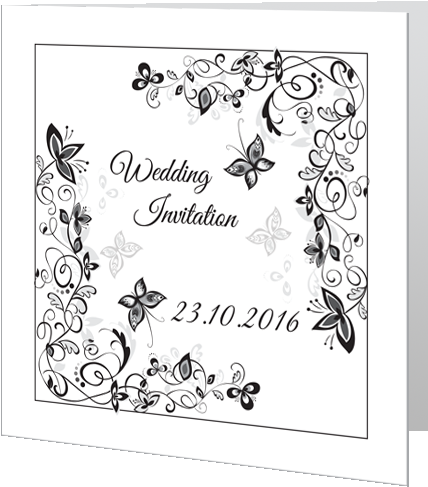 Flower Black And White Wedding Day Invite 140 X 140 - Candylicious (500x500), Png Download