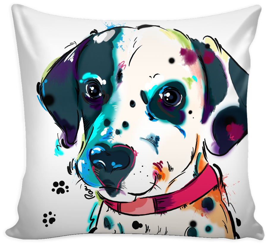 Dalmatian Pillow Cover - Cushion (1024x1024), Png Download