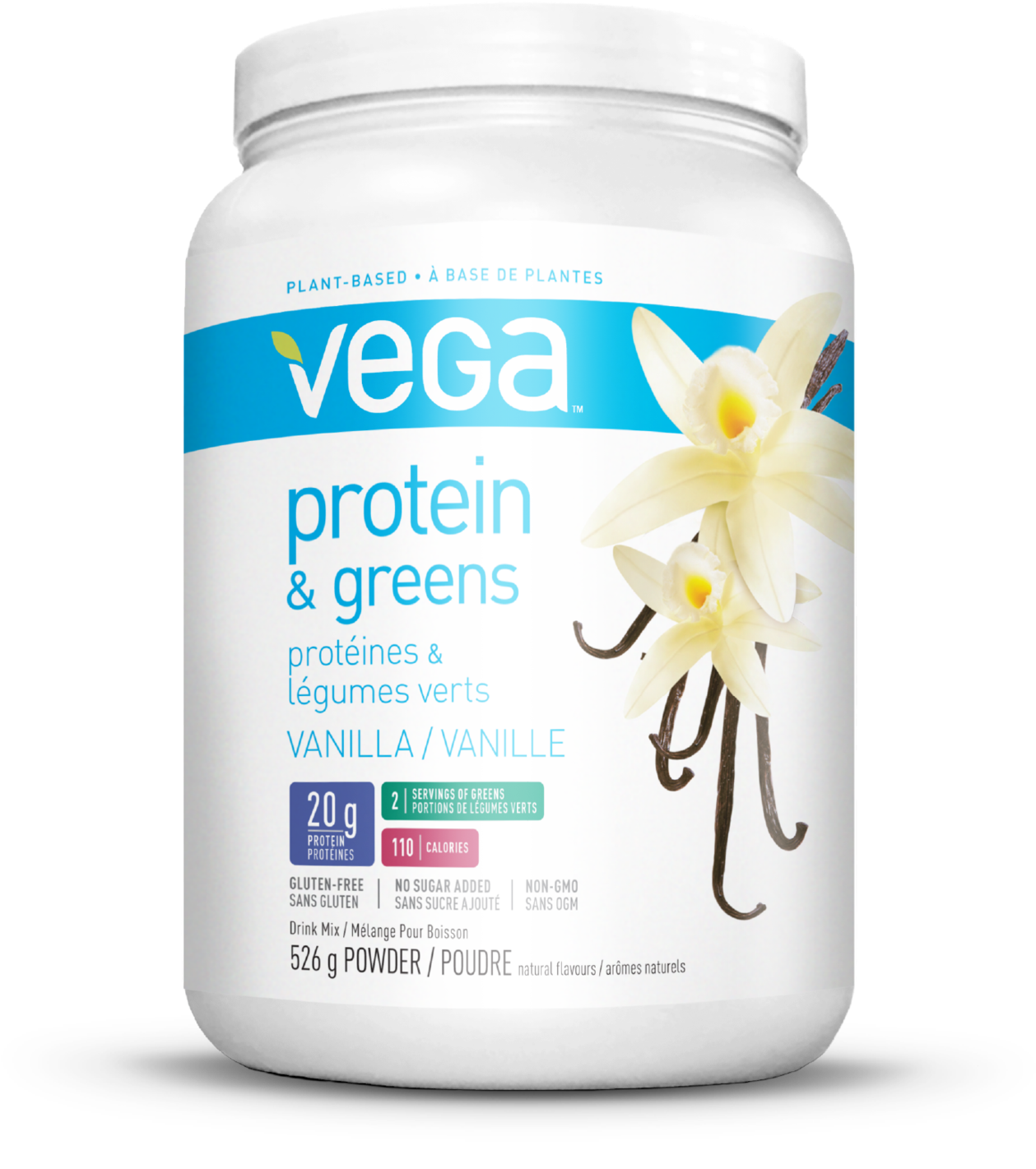 Vega - Protein & Greens Berry - 21.5 Oz. (1708x2048), Png Download