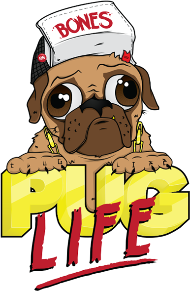 Pug Life Thug Sticker - Fungky Pug Life Phone Case - Samsung Galaxy S3 (600x600), Png Download