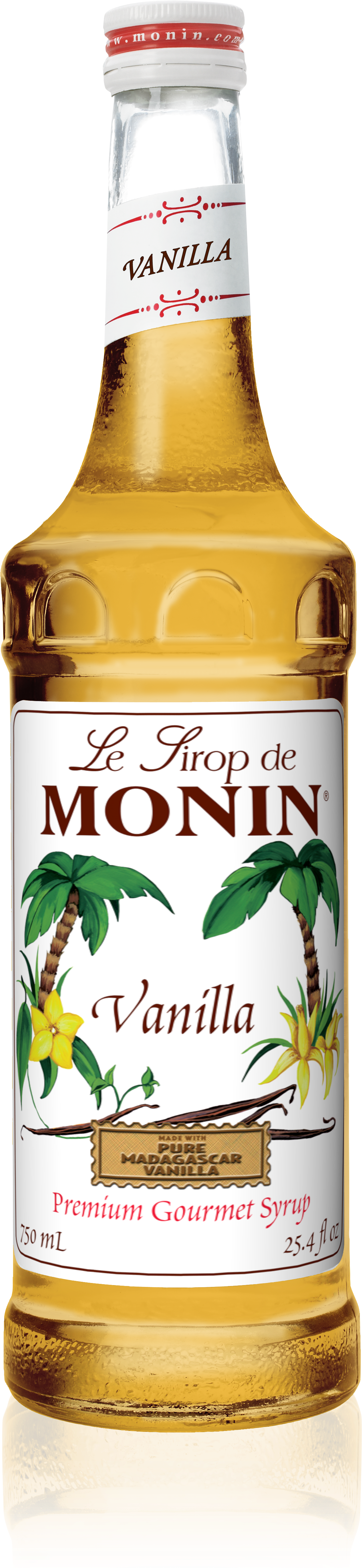750 Ml Vanilla Syrup - Monin Vanilla Flavor Syrup Glass - 750 Ml. (1193x5183), Png Download