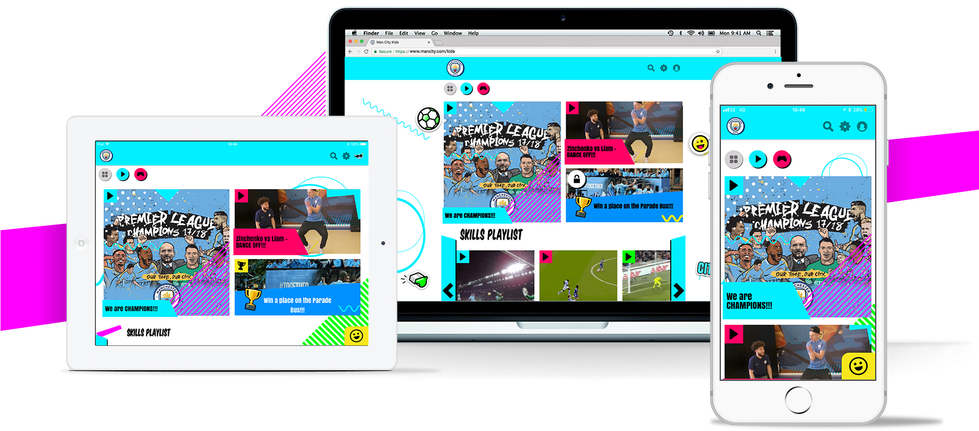 Man City Look To The Future With Kids App Aimed At - Man City Kids App (1920x1080), Png Download