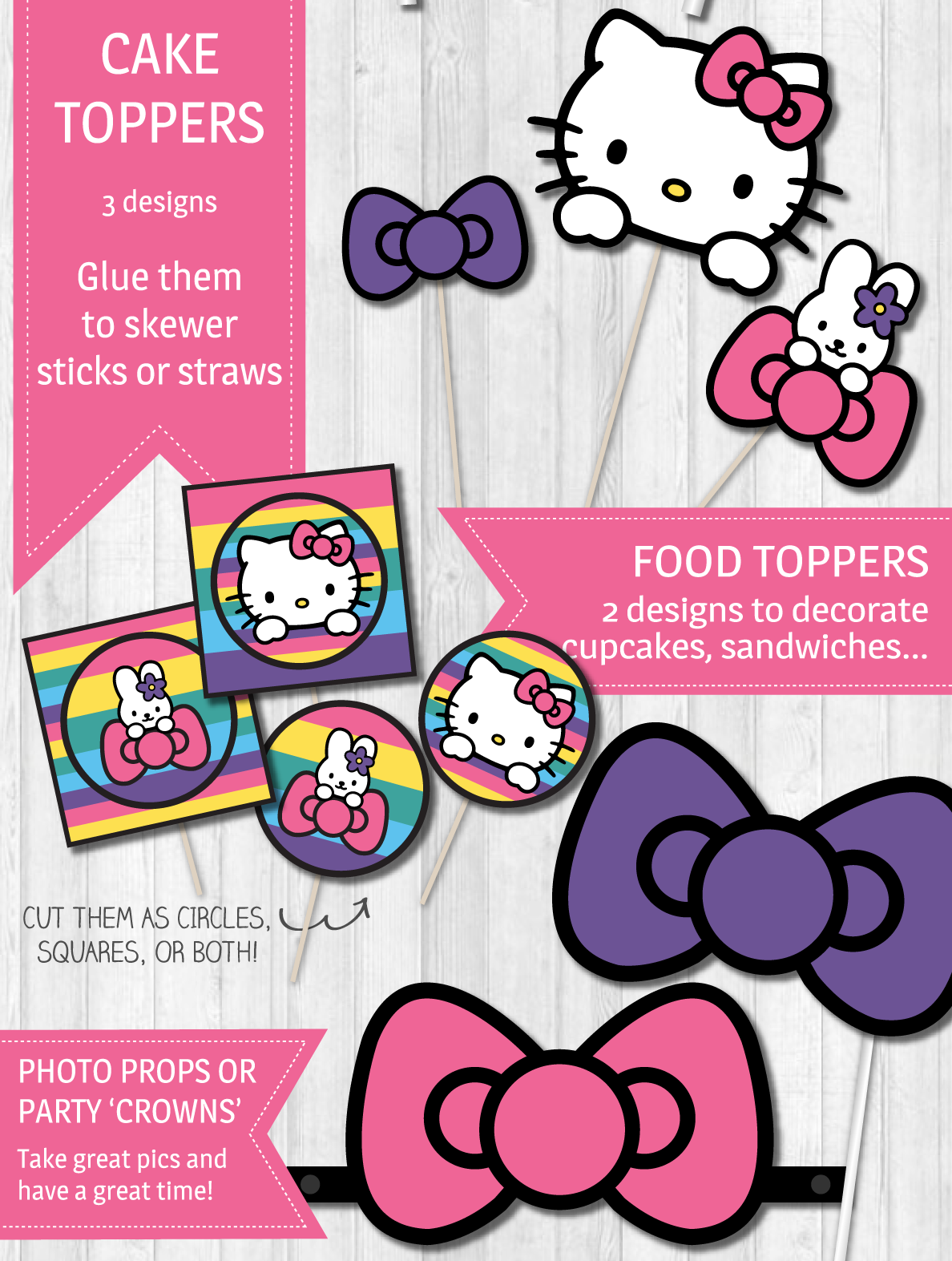Hello Kitty Party Decor Pack - Growing Up With Hello Kitty 2 Dvd (1188x1573), Png Download