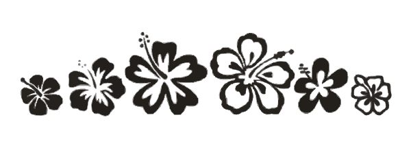 Hibiscus Border Clip Art At Vector Clip Art Online - Clip Arts Flowers Design (600x219), Png Download