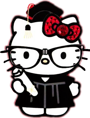Hello Kitty Die Cut Graduation Cap & Gown With Diploma - Hello Kitty Graduation (308x405), Png Download