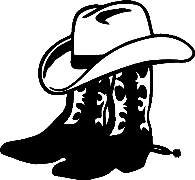 Cowboy Boots N Hat2 File Size - Cowboy Hat Clip Art (675x675), Png Download