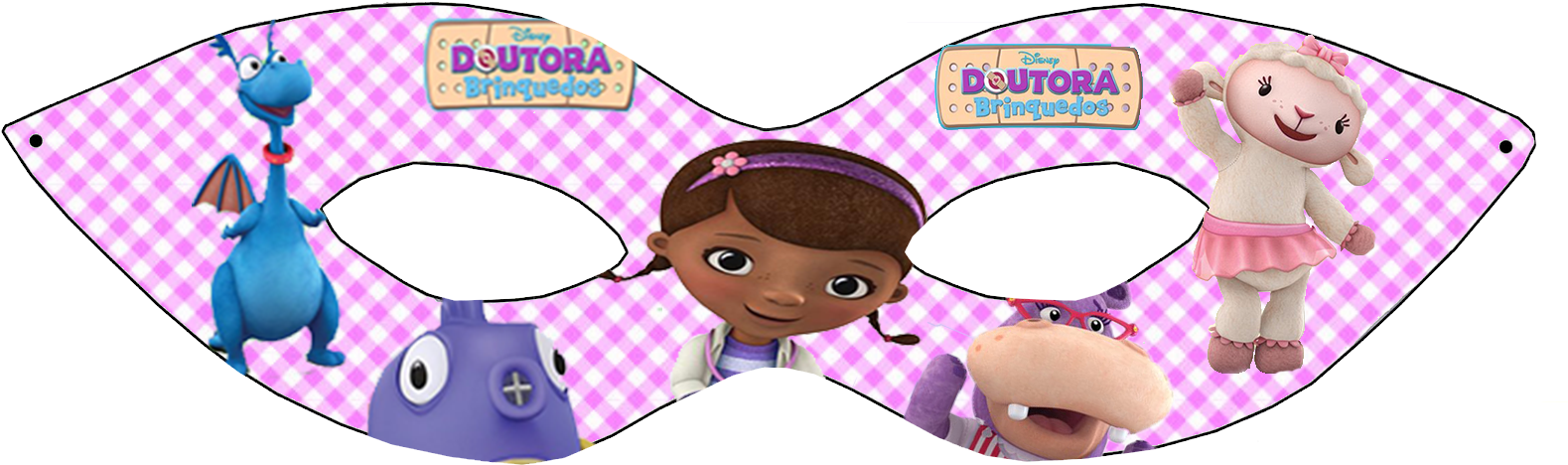 Free Doc Mcstuffins Birthday Png - Doc Mcstuffins Printable Masks (1600x521), Png Download