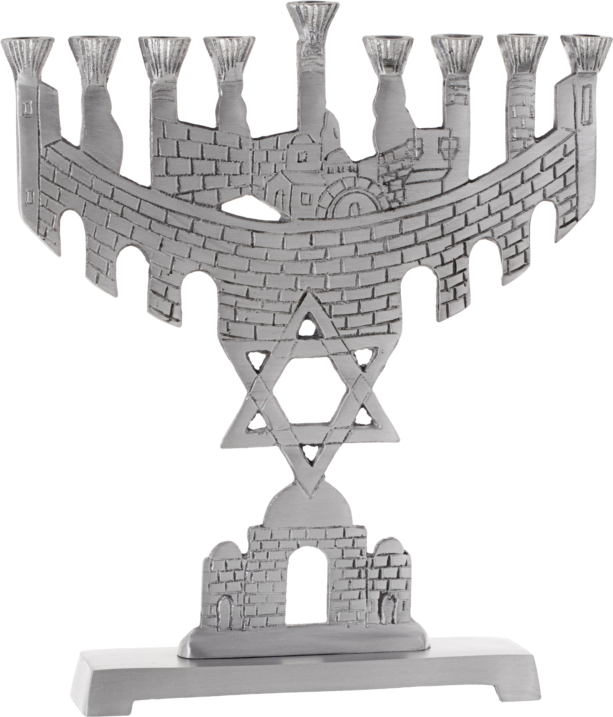 Jerusalem On Star Of David Menorah - Hanukkah (3000x3000), Png Download
