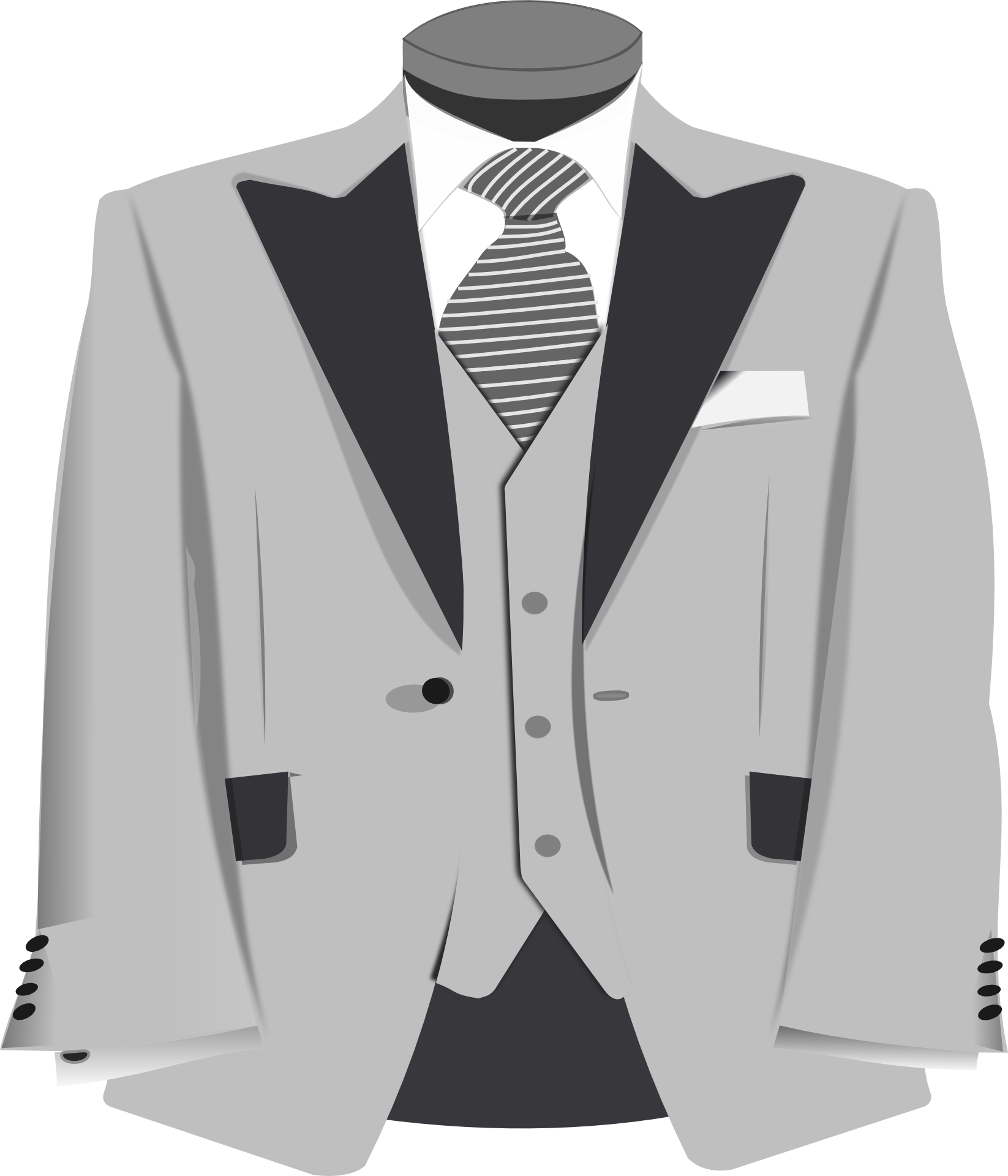 Blazer Clipart Formal Coat - Grey Suit Clipart (1646x1920), Png Download