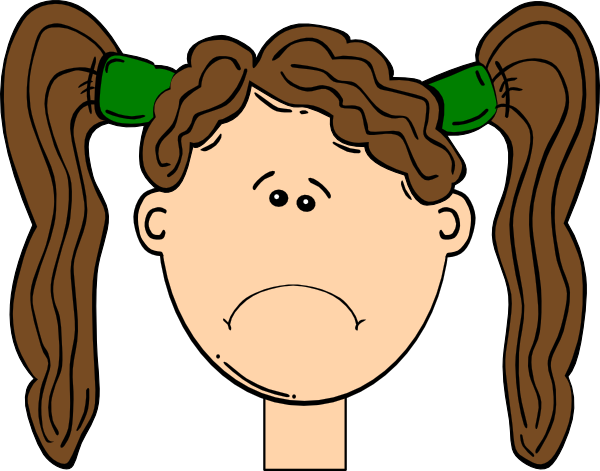 Sad Girl Cartoon Face (600x471), Png Download