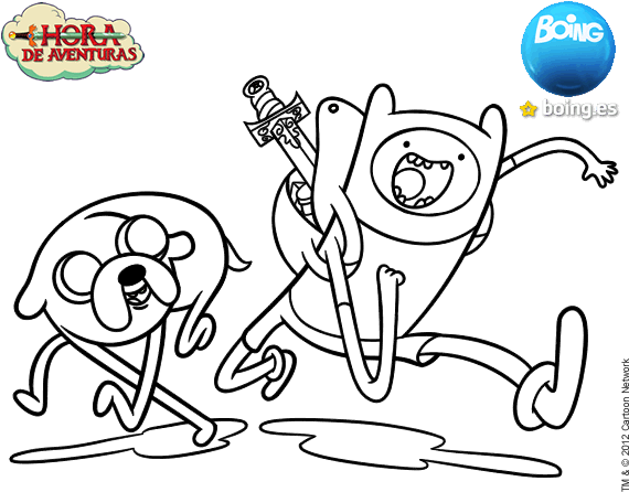 Hora De Aventura Para Colorear (600x470), Png Download