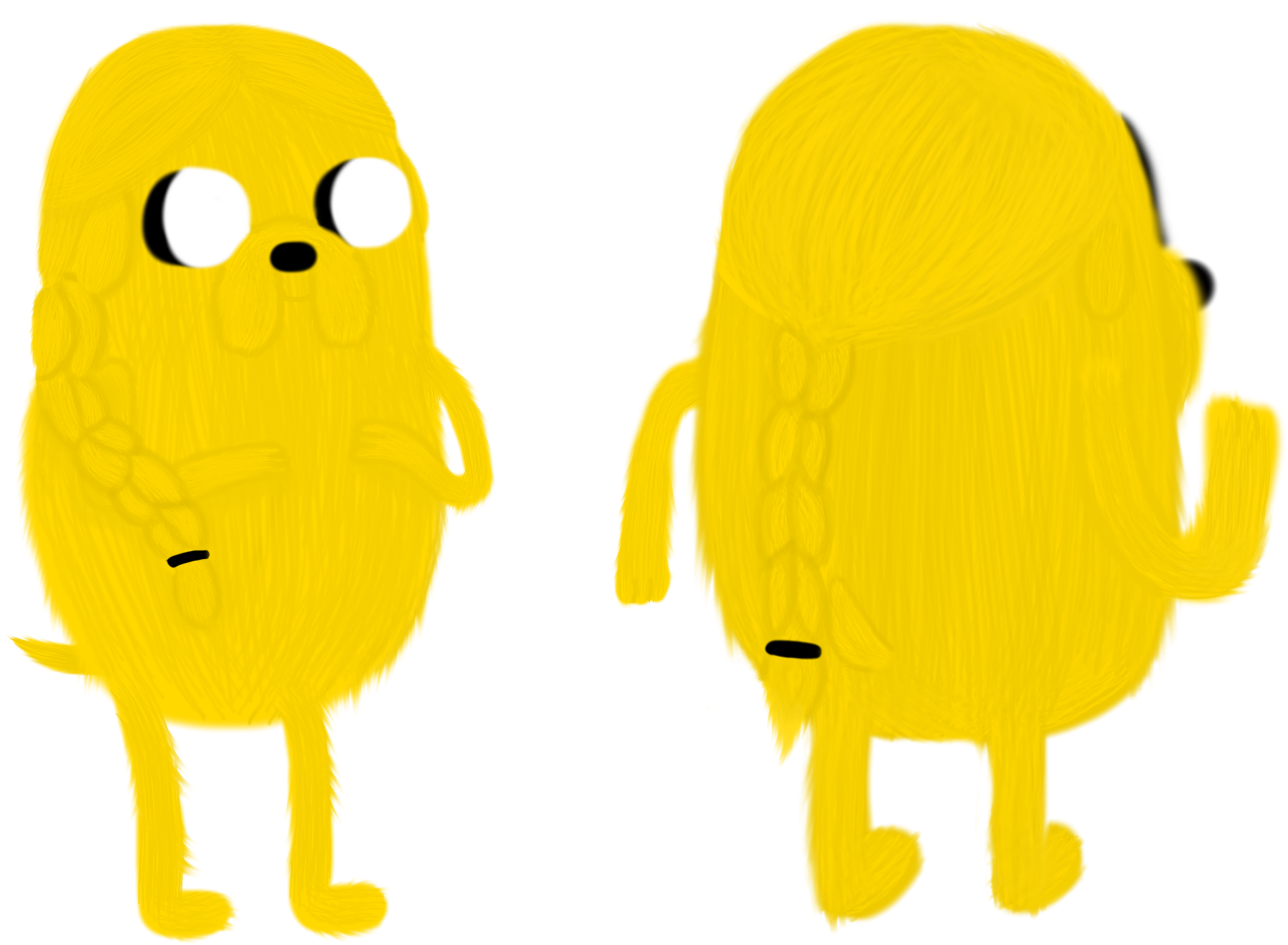 Abenteuerzeit Mit Finn & Jake Images Jake With A Braid - Jake The Dog (3378x2749), Png Download