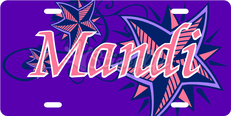 Purple Stars License Plate - Graphic Design (350x350), Png Download
