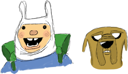 Draw The Creepiest Finn And Jake That You Possibly - Drawing (500x281), Png Download