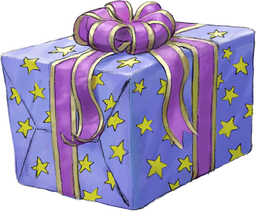 Present, Gift, Purple, Lilac, Stars, Wrapped, Celebrate - Gift (873x720), Png Download