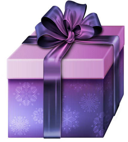 Purple Gift Box With Stars Png Clipart - Purple Gift Box Png (469x500), Png Download