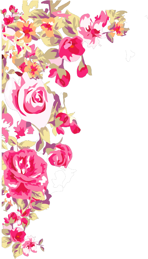 Mq Pink Roses Rose Border Borders - Border Design Corner Flower (1024x1024), Png Download