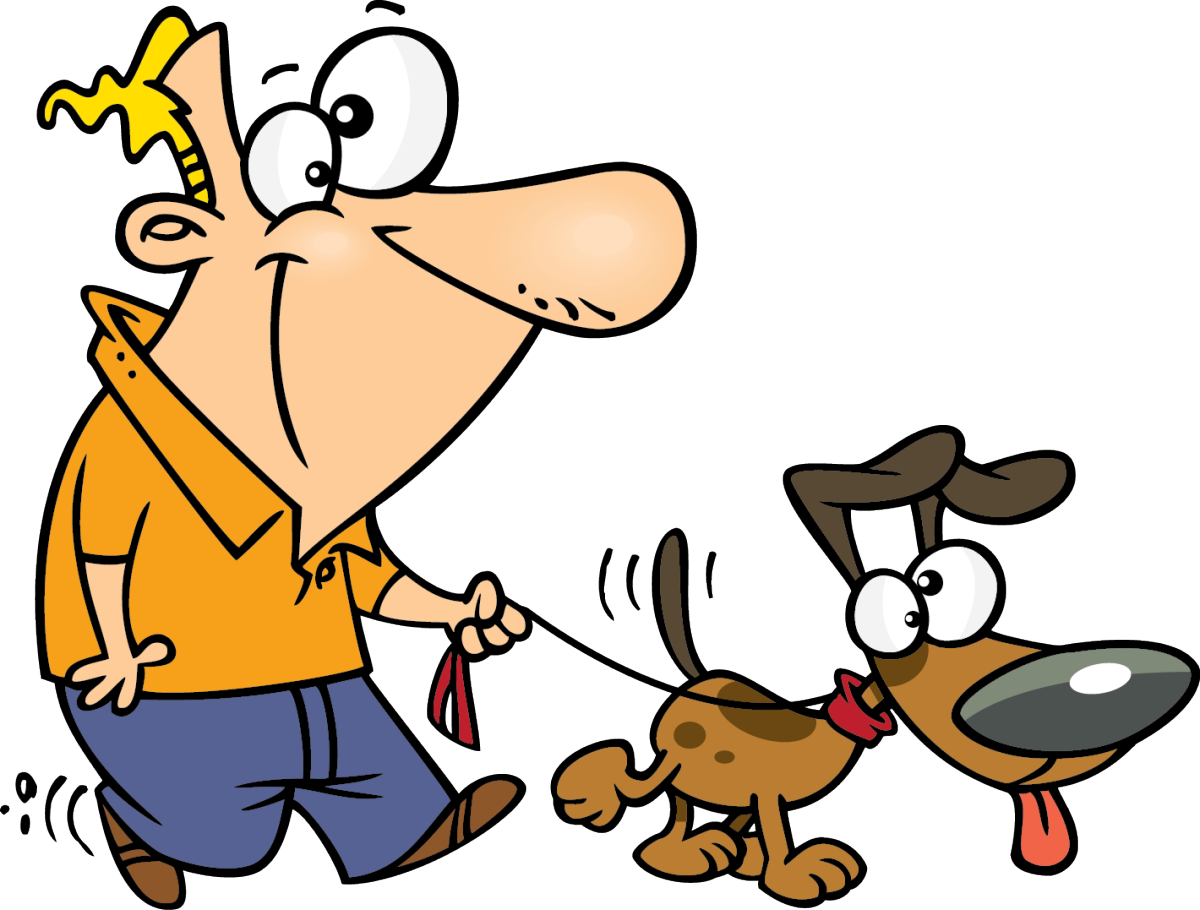 Person Walking Dog Png - Walk My Dog Cartoon (1200x910), Png Download