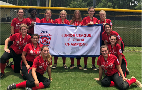 Junior Softball All-stars State Of Florida Champs (960x365), Png Download
