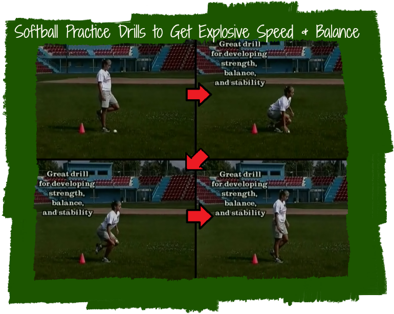 Softball Practice Drills For Balance - Softball (818x615), Png Download