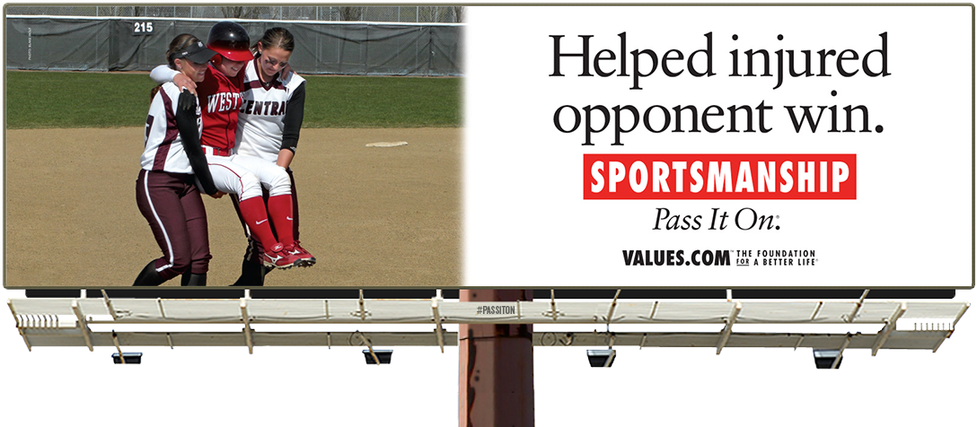 See The Sportsmanship Billboard Of A Team That Helped - Times Square (1200x630), Png Download