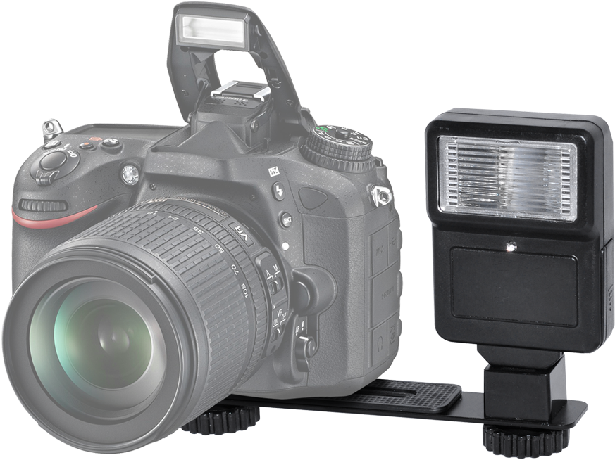 Digital Camera Flash With Bracket Click To Enlarge - Nikon D7100 (900x667), Png Download