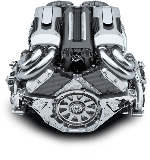 Engine Of The 2017 Bugatti Chiron At Pichler Gfg Ag - Mesin Bugatti Chiron (507x533), Png Download