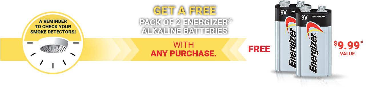 [rona] Free Pack Of 2 Energizer Alkaline Batteries - Energizer Eveready Max 9 Volt Alkaline Battery (1280x358), Png Download