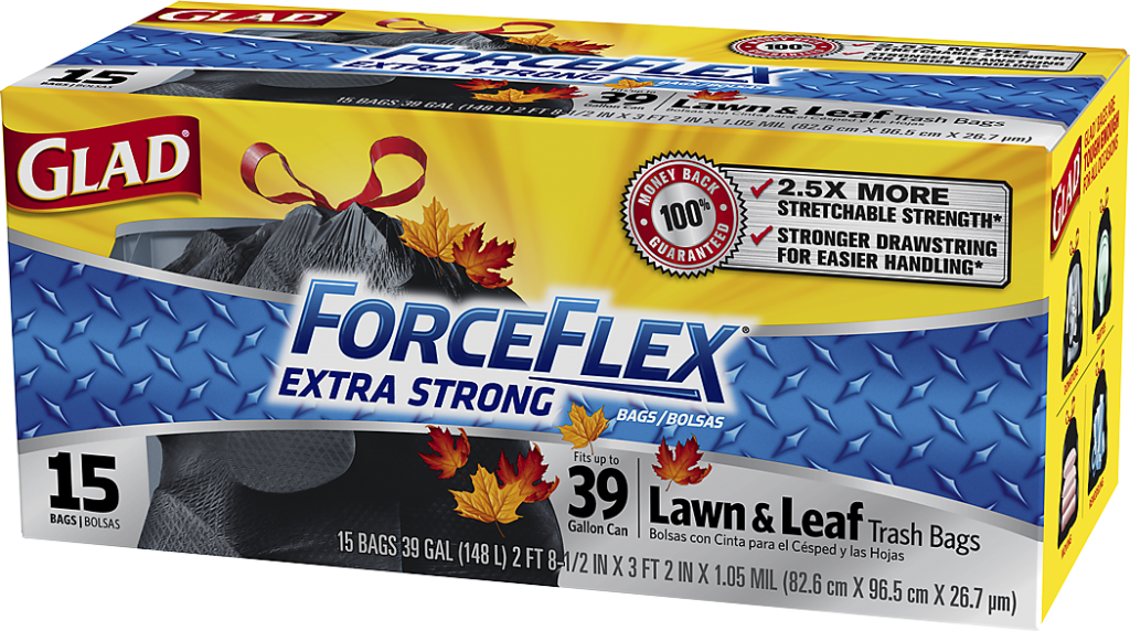 Keep Your Kitchen Clean And Garbage Free With A Variety - Glad Forceflex 39 Gal Lawn & Leaf Bags - 15 Count (1024x572), Png Download