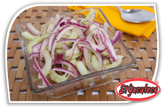 Cucumber Salad With Habanero Pepper Dressing - El Yucateco Hot Sauce, Green, Chile Habanero - 8 Fl (570x375), Png Download