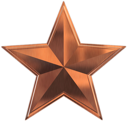 3d Star Emboss Style Image - Bronze Silver Gold Star (610x458), Png Download