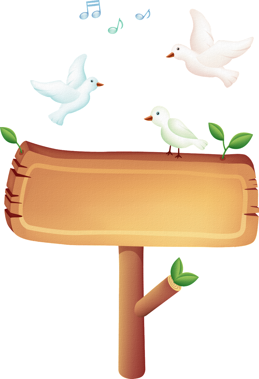 Wooden Signboard With Standing White Pigeons - De Pombas Brancas Com Fundo Transparente (1024x1500), Png Download